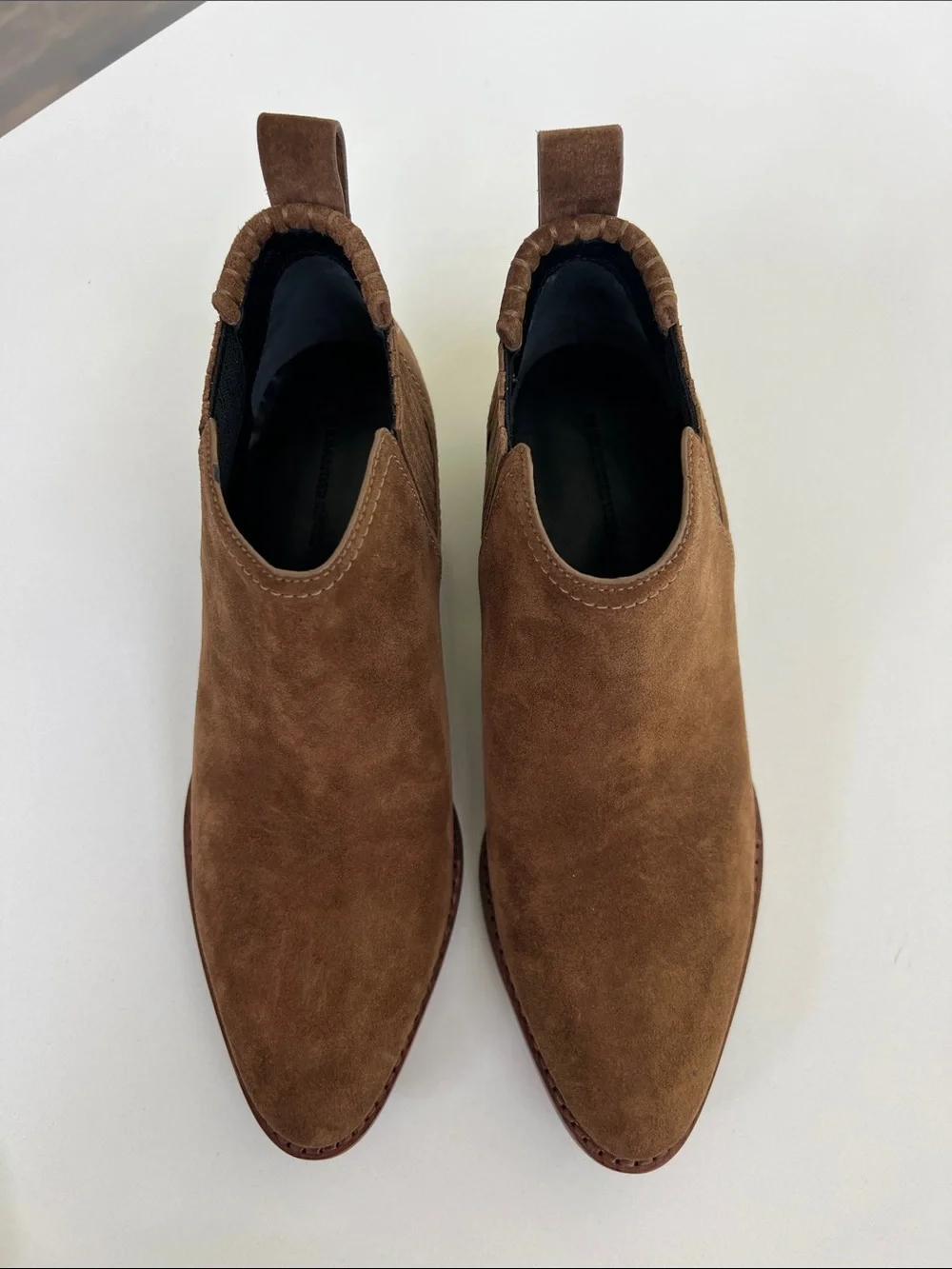 Alexander Wang kori brown suede ankle boots pointed toe booties cut out heels 37